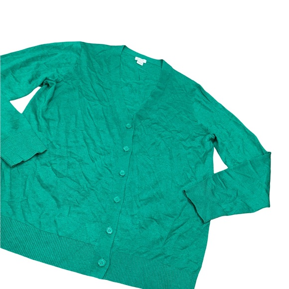 🍀 J.Crew Green 100% Merino Wool Cardigan Sweater Women’s Size XL - Picture 5 of 16